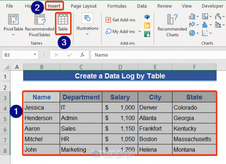 How to Create a Data Log in Excel (2 Suitable Ways) ExcelDemy