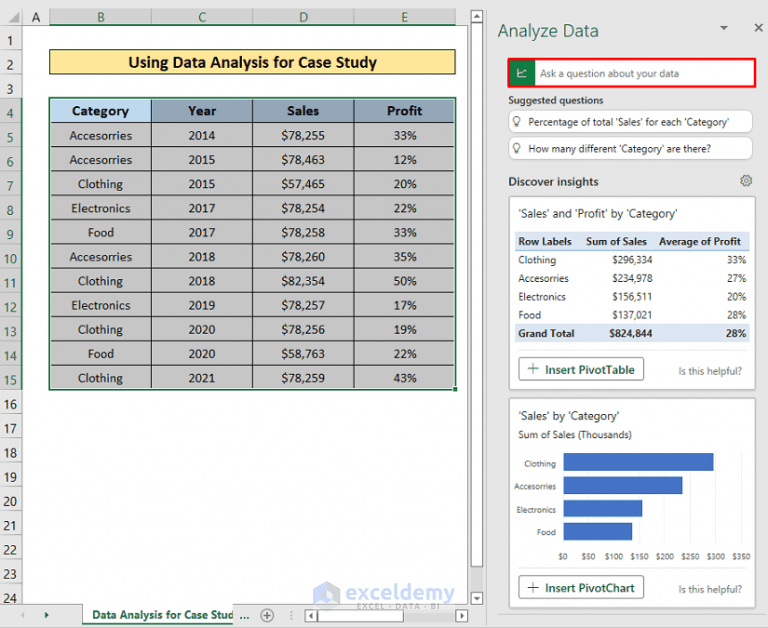 How to Perform Case Study Using Excel Data Analysis ExcelDemy