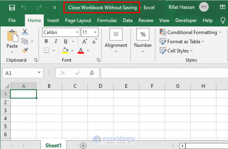 Excel VBA Close Workbook Without Saving ExcelDemy