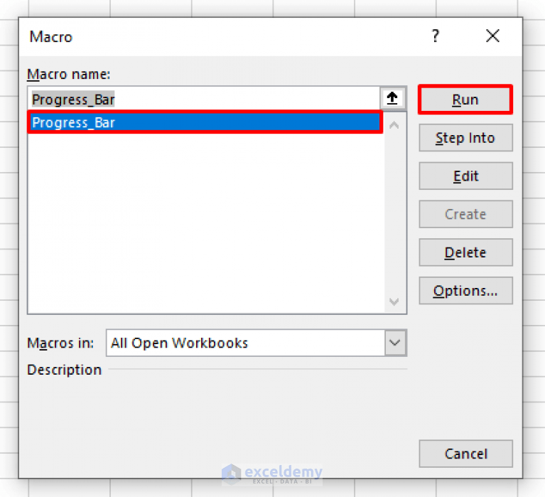 Excel VBA Create a Progress Bar While Macro Is Running ExcelDemy