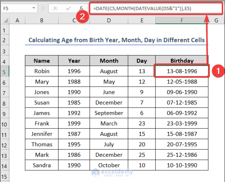 How to Calculate Age from Birthday in Excel (8 Easy Methods)