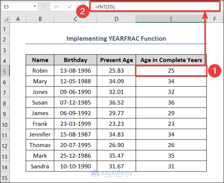 How to Calculate Age from Birthday in Excel (8 Easy Methods)