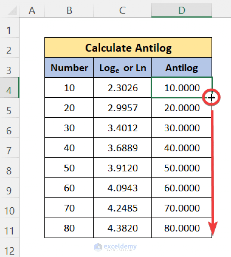 How to Calculate Antilog in Excel (With 3 Criteria) ExcelDemy
