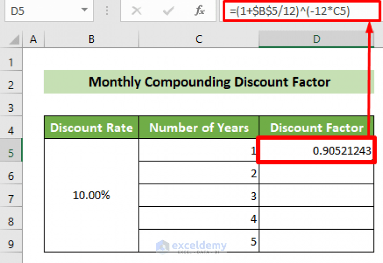 How to Calculate Discount Factor in Excel (6 Common Ways) ExcelDemy