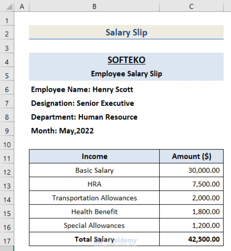 How to Calculate HRA on Basic Salary in Excel (3 Quick Methods)