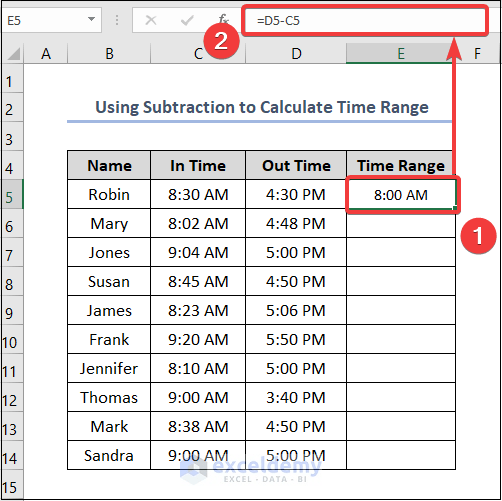 How to Calculate Time Range in Excel (4 Methods) ExcelDemy