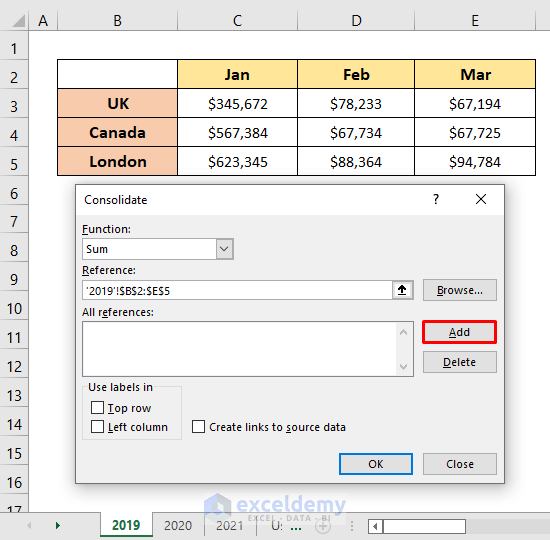 How to Create a Linked Consolidation in Excel (2 Useful Methods)