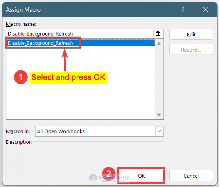 How to Disable Background Refresh in Excel (2 Handy Methods)