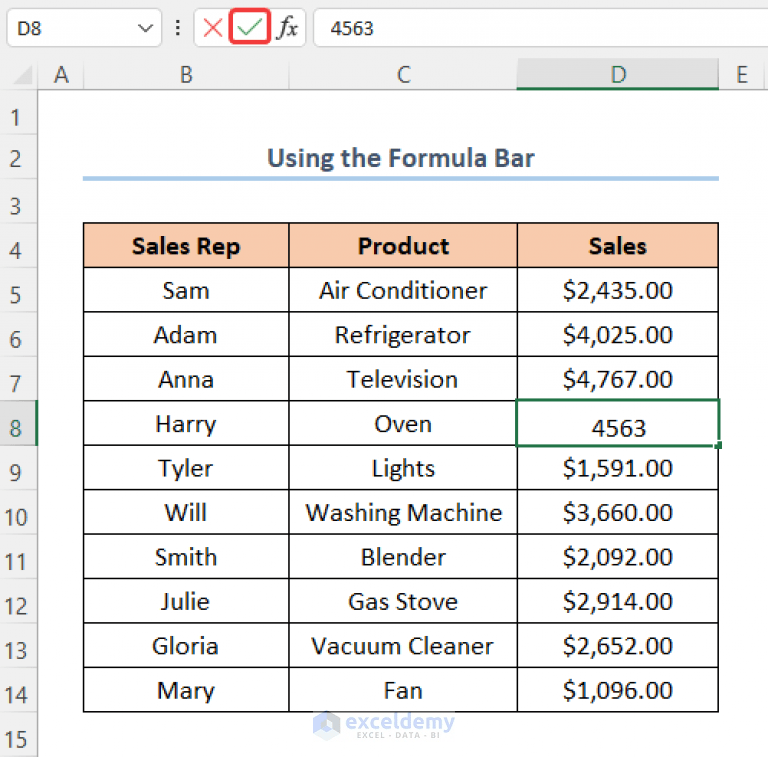 How to Edit a Cell in Excel (4 Easy Methods) ExcelDemy