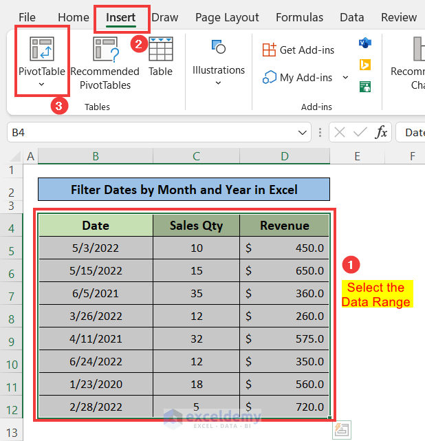 How To Filter Dates By Month And Year In Excel Pivot Table