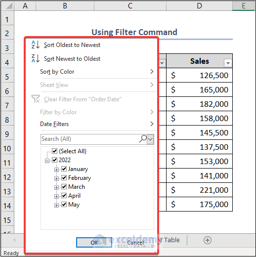 How to Group Dates by Filter in Excel 3 Easy Methods ExcelDemy