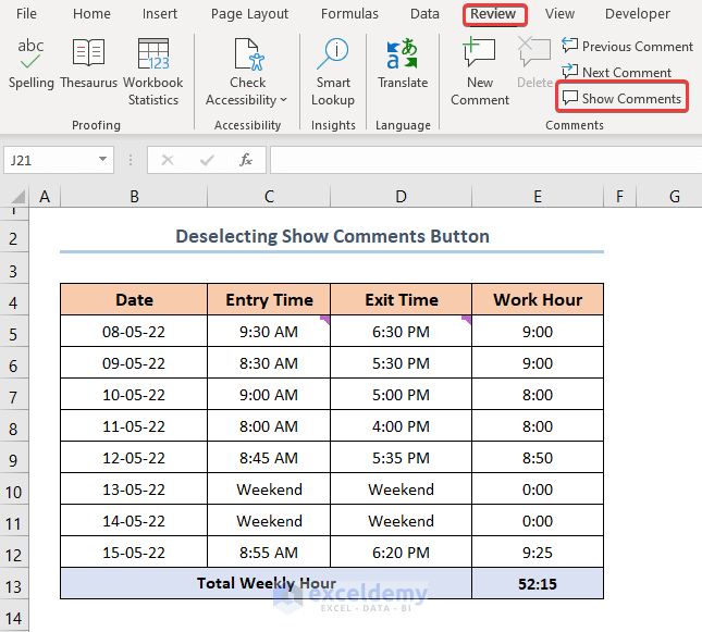 How to Hide Comments in Excel (4 Quick Methods) ExcelDemy