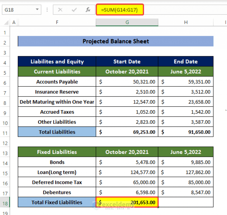 How to Make Projected Balance Sheet in Excel (with Quick Steps)
