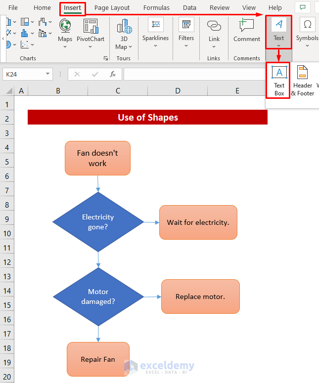 How to Make a Yes No Flowchart in Excel 2 Useful Methods ExcelDemy