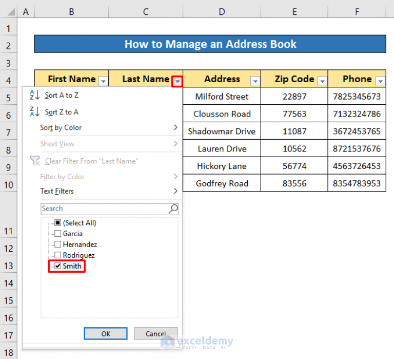 How to Make an Address Book in Excel (An Ultimate Guide) ExcelDemy