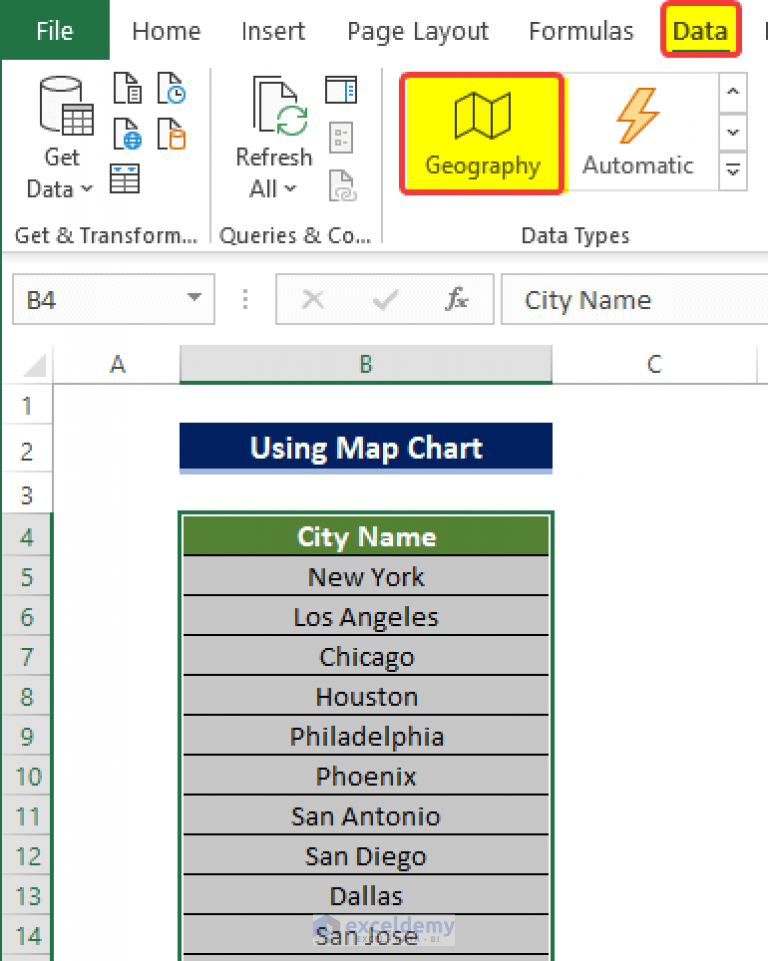 How to Plot Cities on a Map in Excel (2 Easy Methods) ExcelDemy