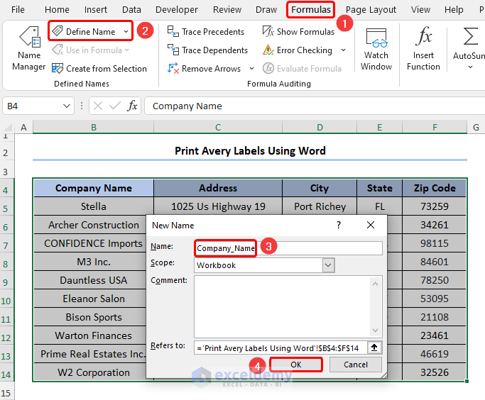 How to Print Avery Labels from Excel (2 Simple Methods)