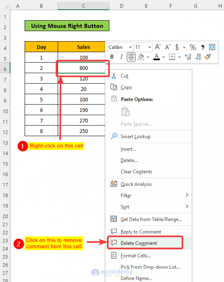How to Remove Popup Comments in Excel (4 Suitable Ways)