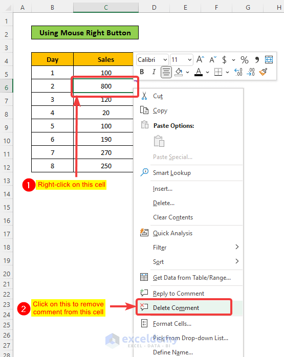 How to Remove Popup Comments in Excel (4 Suitable Ways)