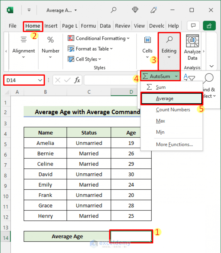 How to Calculate Average Age in Excel (Including Criteria) ExcelDemy