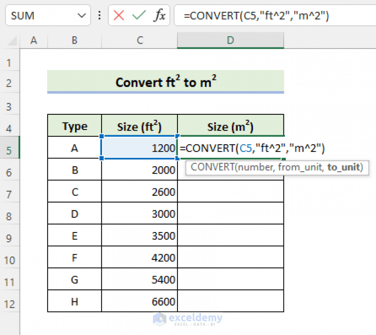 How to Convert Square Feet to Square Meters in Excel (2 Quick Methods)