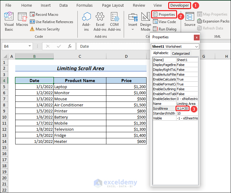 How to Adjust the Scroll Bar in Excel (5 Methods) ExcelDemy