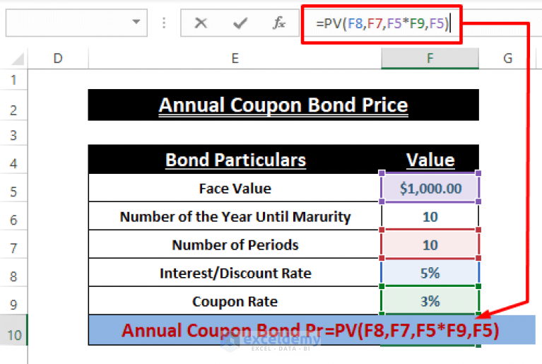 How to Calculate Bond Price in Excel (4 Simple Ways) ExcelDemy