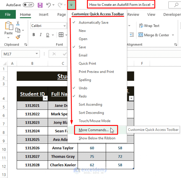 How to Create an Autofill Form in Excel (Step by Step Guide) ExcelDemy