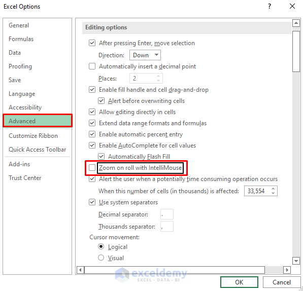 Why Is My Scroll Bar Not Working In Excel