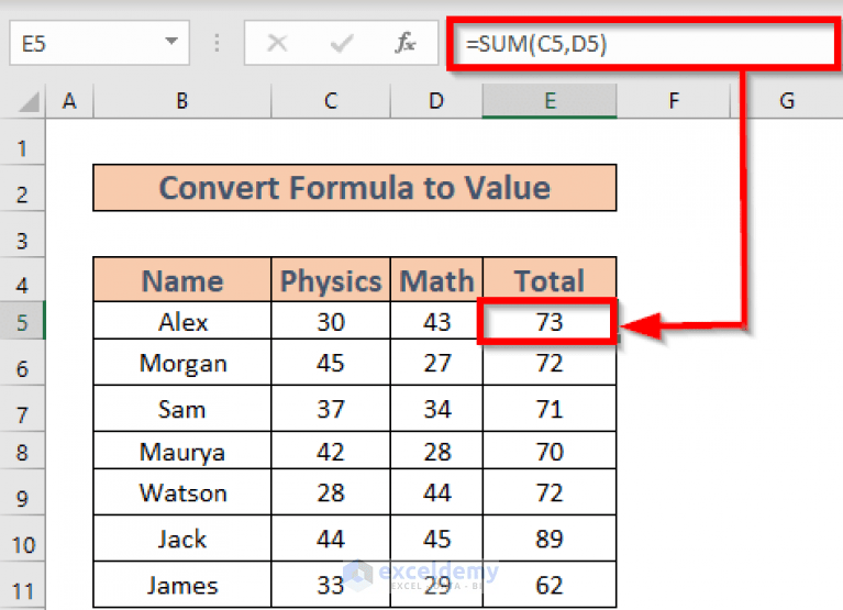 How to Convert Formula to Value Automatically in Excel (6 Effective Ways)