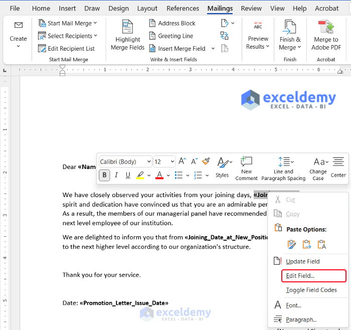 How to Change Date Format in Excel Mail Merge (with Quick Steps)