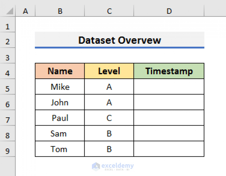How to Insert Excel Timestamp When Cell Changes Without VBA (3 Ways)