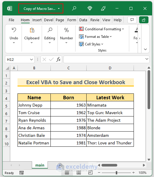 Excel VBA Save and Close Workbook (5 Suitable Examples) ExcelDemy