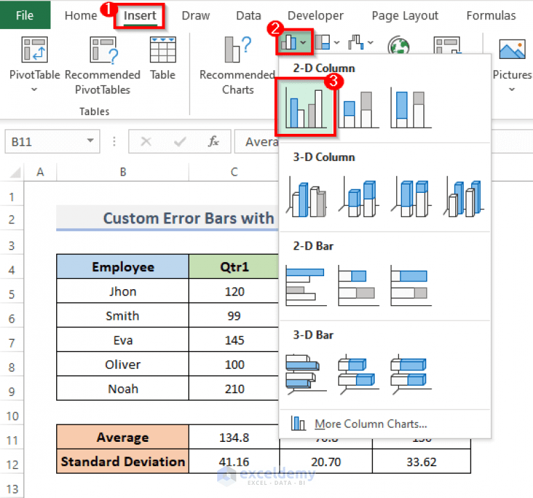 How to Add Custom Error Bars in Excel (2 Examples) ExcelDemy