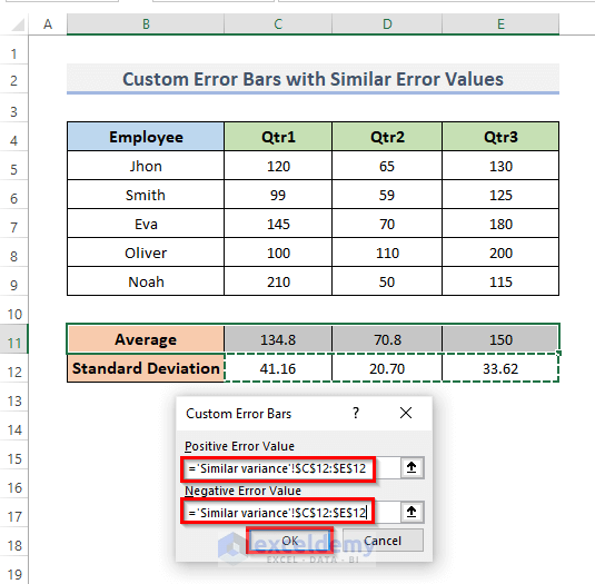 How to Add Custom Error Bars in Excel (2 Examples) ExcelDemy