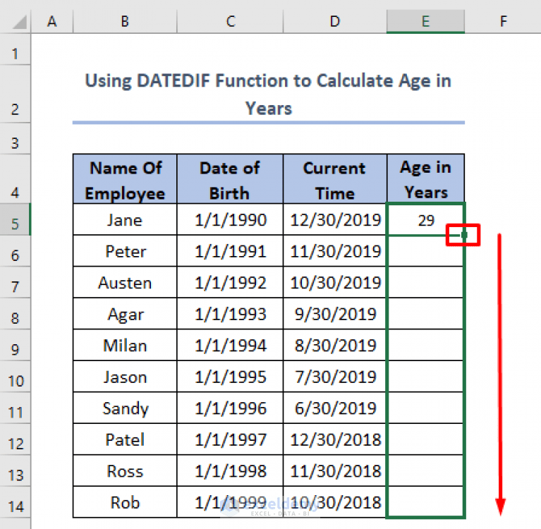 How to Calculate Age Between Two Dates in Excel (6 Useful Methods)