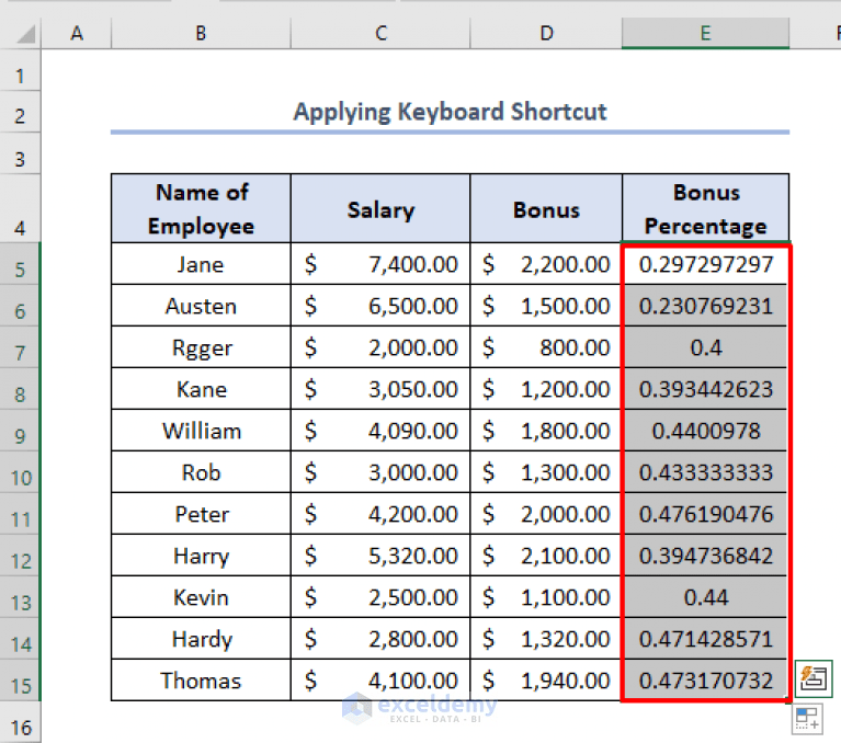 How to Calculate Bonus Percentage in Excel (StepbyStep Guide)