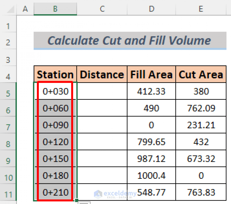 How to Calculate Cut and Fill Volume in Excel (3 Easy Steps)