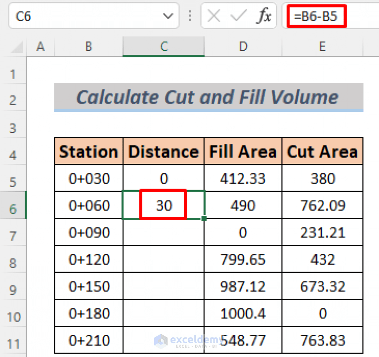 How to Calculate Cut and Fill Volume in Excel (3 Easy Steps)