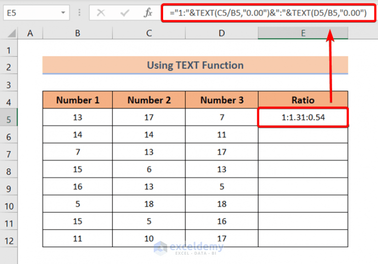 How to Calculate Ratio of 3 Numbers in Excel (3 Quick Methods)