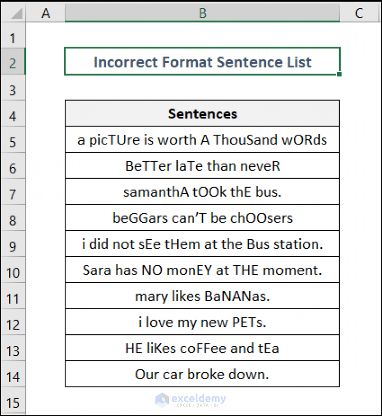 How to Change Sentence Case in Excel (6 Easy Methods) ExcelDemy