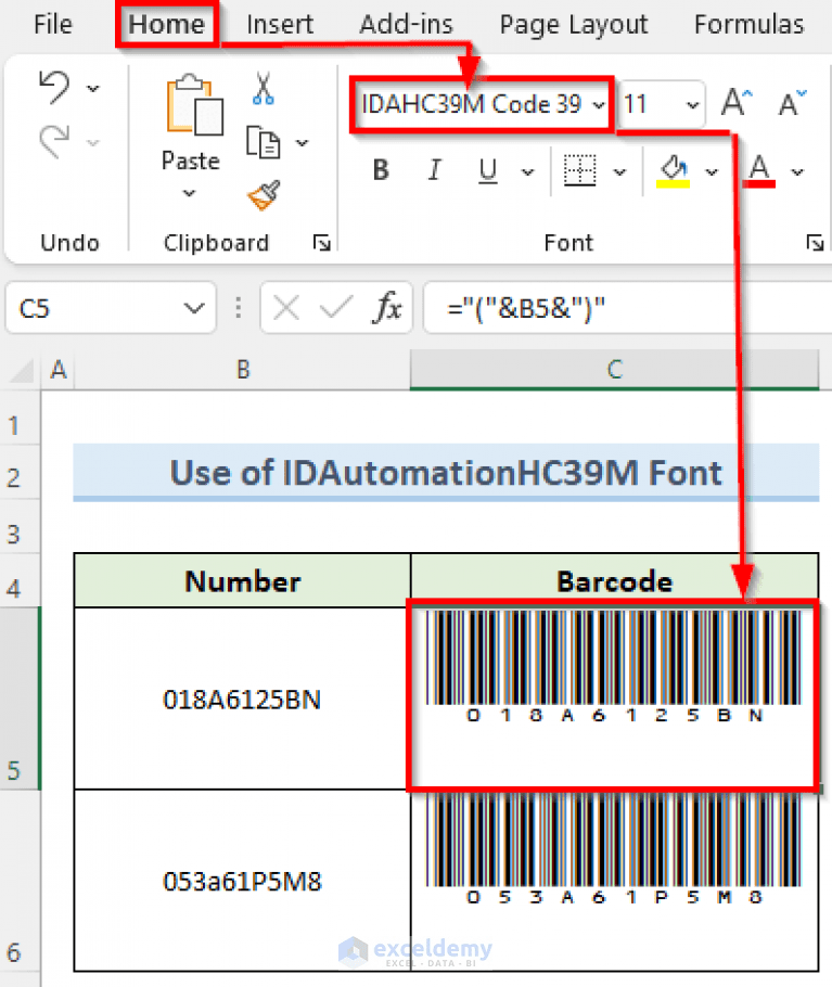 How to Create Barcode in Excel (3 Easy Methods) ExcelDemy
