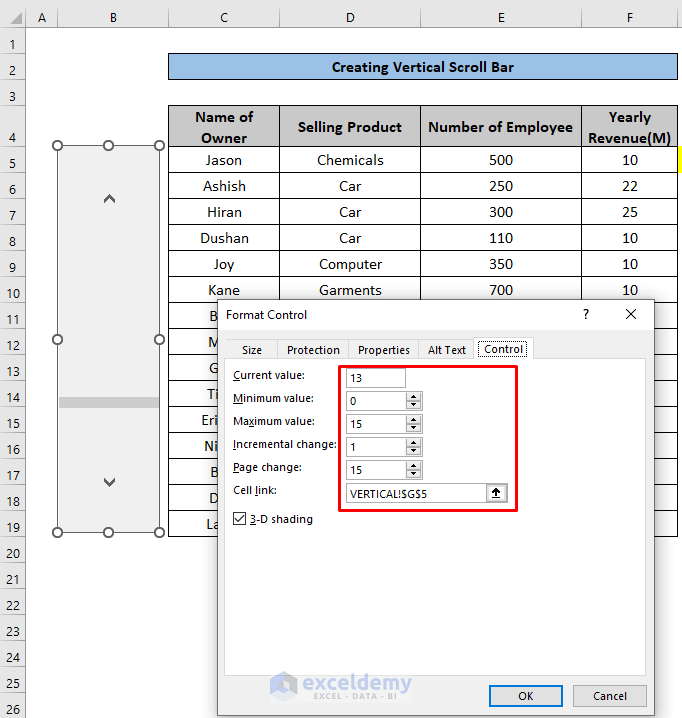 How to Insert Scroll Bar in Excel (2 Suitable Methods) ExcelDemy