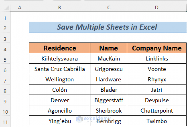 How to Save Multiple Sheets in Excel (6 Ideal Methods)