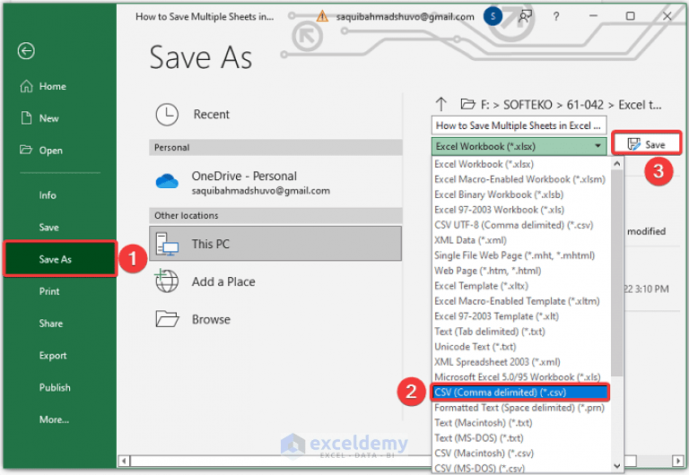 How to Save Multiple Sheets in Excel to CSV (6 Easy Methods)