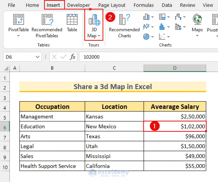 How to Share a 3D Map in Excel (3 Easy Methods) ExcelDemy