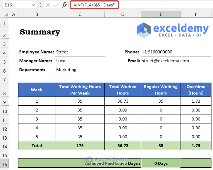 How to Track Comp Time in Excel (with Quick Steps) ExcelDemy