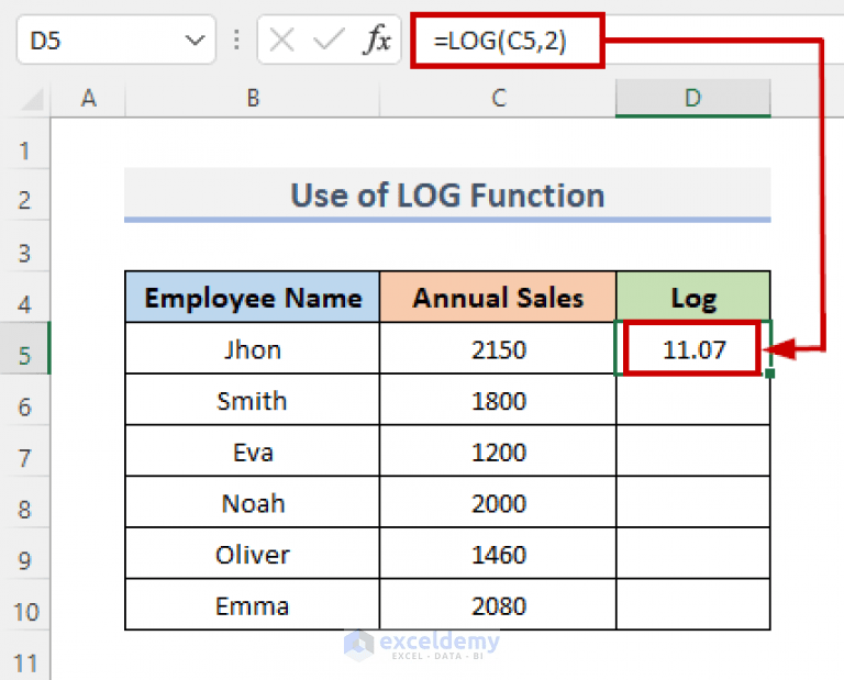 How to Transform Data to Log in Excel (3 Easy Ways) ExcelDemy