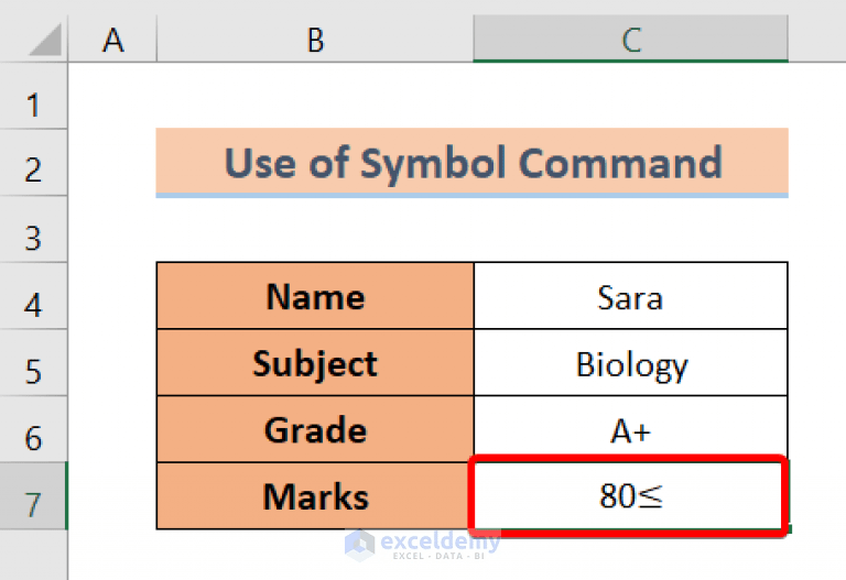 How to Insert Less Than or Equal to Symbol in Excel (5 Quick Methods)