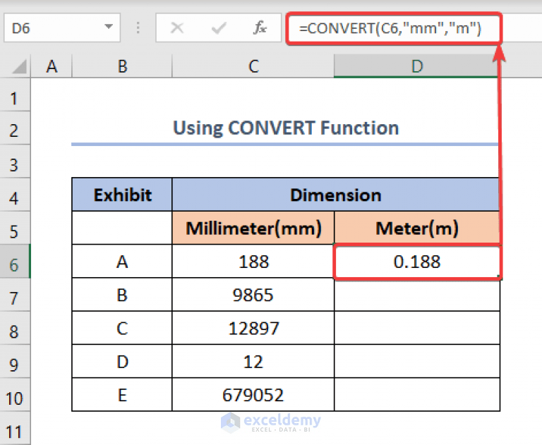 Millimeter(mm) to Square Meter Formula in Excel (2 Easy Methods)